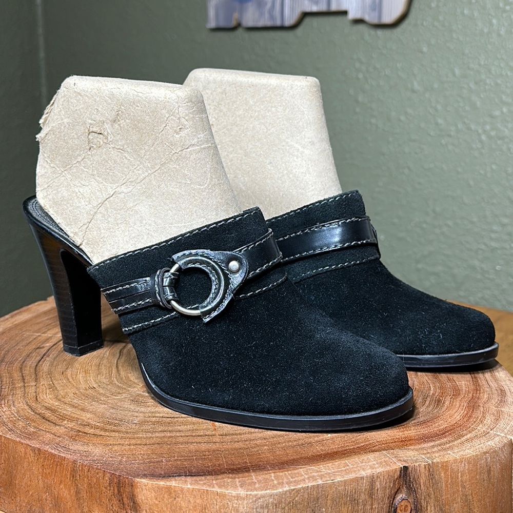 AXCESS by Liz Claiborne Decatur Suede Heeled Mules